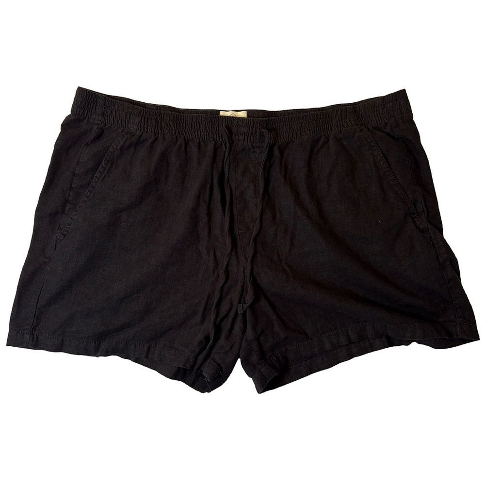Vintage St. John’s Bay Black Linen Blend Pull On Shorts | XXL